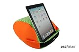 padRelax - iPad Halterung, iPad Kissen, Halterung für Tablets, Farbe Lime/ Orange (Schwarze Blende)