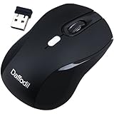 Daffodil WMS335 Wireless Optical Mouse 2.4GHz - Cordless 3 Button PC Mouse with Scrollwheel and Adjustable Sensitivity (MAX DPI: 2000) - For Laptop / Netbook / Desktop Computers - Supported by: Microsoft Windows (7 / XP / Vista) and Apple MAC (OS X +) - Battery Powered (1xAA Inc.) (Black)