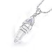 BRCbeads Gorgeous Faceted Natural White Crystal Handmade Wire Wrap Healing Point Chakra Pendant 40x10mm 1pcs per Bag for Necklace Making