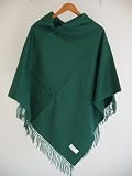 Unbelievable Special 60% Off, Poncho in Striking Deep Green, Cashmere Blended with Wool