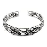 Double Dragon Cuff Bracelet in Sterling Silver