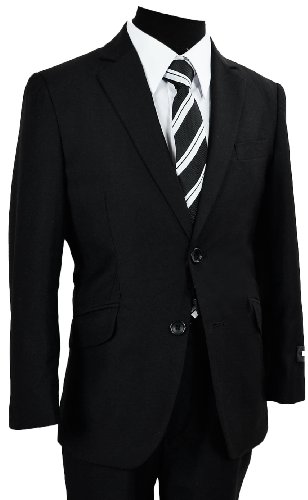 Boys Slim Fit Suit in Black Dresswear Set