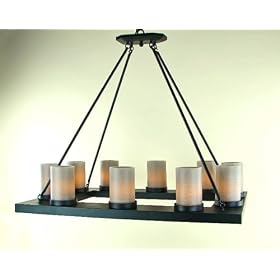 Open Rectangular Chandelier with 10 Shades by laCandela