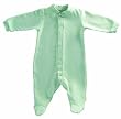 Tadpoles Organic Double Knit Cotton Footed Snap Front Romper, Sage, 6-9 Months