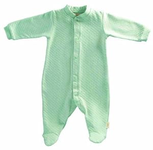 Tadpoles Organic Double Knit Cotton Footed Snap Front Romper, Sage, 3-6 Months