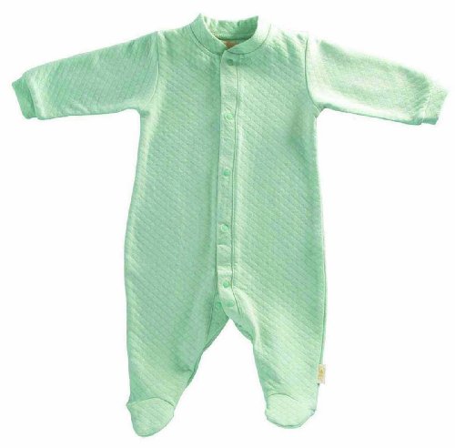 Baby's Store |   Tadpoles Organic Double Knit Cotton Footed Snap Front Romper, Sage, 0-3 Months :  front knit sage footed