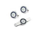 MLB Seattle Mariners Cufflinks and Tie Bar Gift Set