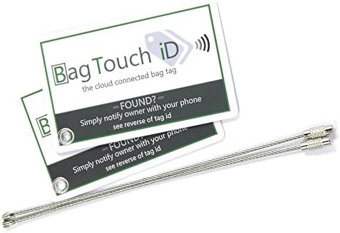 BagTouchID - Dual Set of 2 Smart bag and luggage tags, QR Code, GPS Location