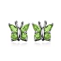 Sterling Silver Peridot Butterfly Earrings