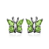 Sterling Silver Peridot Butterfly Earrings