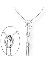 14K White Gold 0.58cttw Round Diamond Necklace