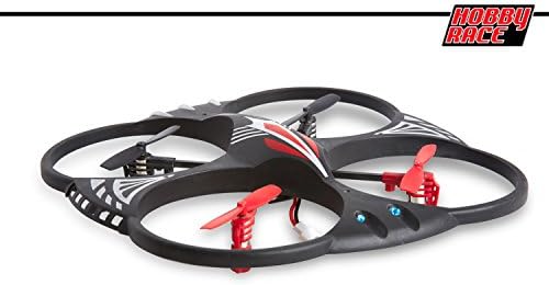 Beginners RC Quadcopter Drone with 2.4GHz Radio System, 4 Channel and 3 Axis Gyro - LED Lights and Rechargeable Battery