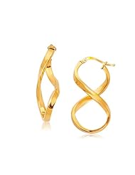 14K Yellow Gold Polished Infinity Shape Drop Earrings