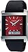 Casio Men's Core MTF110L-4A Black Leather Quartz Watch with Red Dial