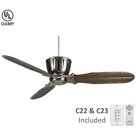 Fanimation Fans MA25PW 61" Treventi Designer Pewter Ceiling Fan w/ Wall - Remote & B2000CP Blades