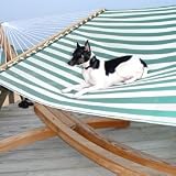 Best Value Sling Hammock! Green and White Stripe by Captain's Line