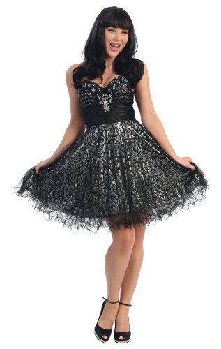 Strapless Printed Dress Cocktail Gown Prom Holiday #2692