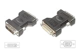 DVI-I - VGA Adaptor 12+5F - DSUB15m 15 meter 5 meter- DVI-I, female to DSUB 15, male - Plugs with thumb screws, socket with UNC4-40 bolts, black