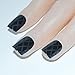 False Nails Bling Art French Fake Black Matte Crossover Squoval 24 Medium Tips