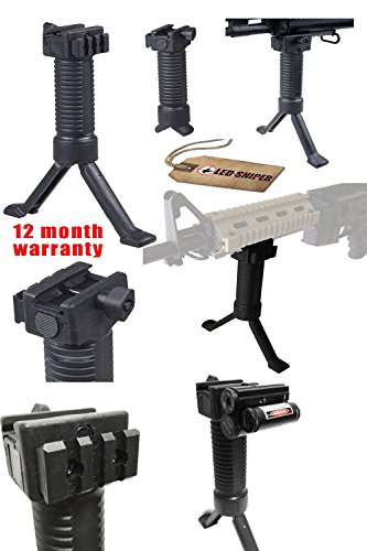 LedsniperBipod Handle High QulityBipod Holding System for Mounting Laser or Flashlight or Others, with Push button push Out Legs