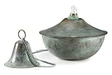 Good Directions 206CV1 Medium Verde Copper Oil Table Lamp with Snuffer Cap,Smooth Blue Finish