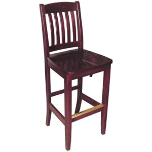 Bulldog Beech Wood Dining - Kitchen Bar Stool - Mahogany by 