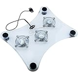 Laptop USB Cooling Pad, Woodsam(TM) Cooler Stand Accessory 3 Fans LED Blue Lights for PC Laptop or Macbook 9"-14"
