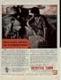 "They make killers out of crippled tanks." Their work shop may be only a gully, ankle-deep in mud, pock-marked by enemy shells. For these men of the tank corps repair service follow their hard-hitting tanks and tank-destroyers right into battle. ..... 1943 Scotch Tape / 3M War Bond Ad, A4404.