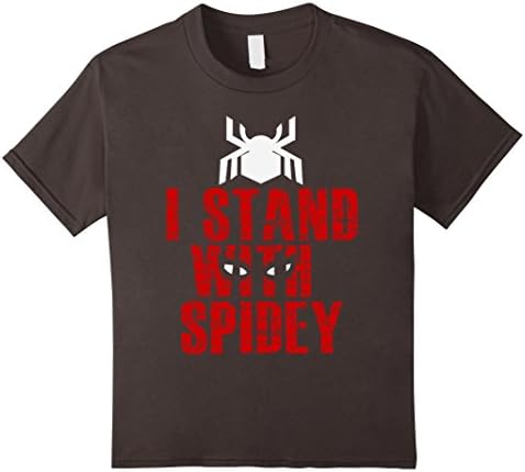 Kids I Stand With Spidey T Shirt  10 Asphalt
