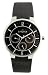 Skagen Gents Genuine Black Italian Leather Band, Large Stainless Steel Round Black Dial Multifunction Featured Watch