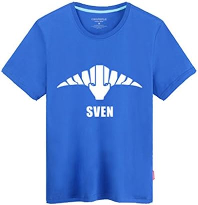 Minshimly Mens World of Warcraft Dota 2 SVEN Short Sleeve T-shirt (L, BLUE)