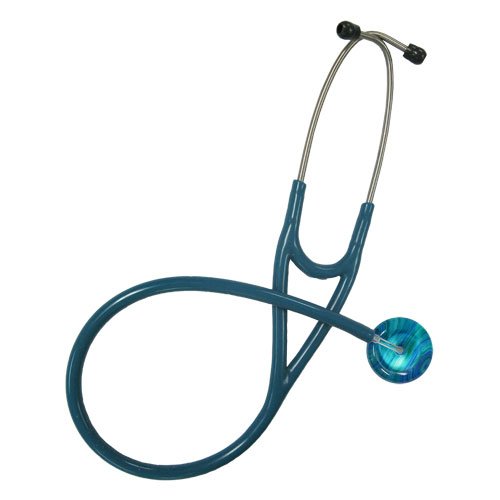 Ultrascope Adult Stethoscope with Teal Tubing, Aqua Stripe Design