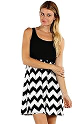 Tank Chevron Print Polyester/Rayon/Spandex/Knit  Dress