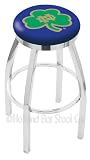 Notre Dame (Shamrock) 30 inch Chrome Swivel Bar Stool with Accent Ring