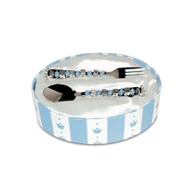 Mud Pie Baby Little Prince Beaded Spoon and Fork Set