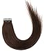 16-24 Inch Color Long 17 Colors 5 Length Tape in Premium Remy Human Hair Extensions_20 Pcs Set 70g Weight Straight Women Beauty Salon Style Design (18inch 40g with 20pcs, 04 medium brown)