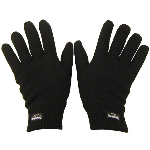 Thinsulate Mens Thermatec 3M Insulaiton Black Thermal Lined Winter