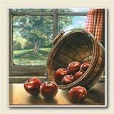 Absorbastone Coasters ~ Apple Basket in Window