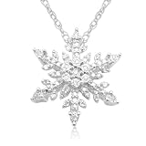 10k White Gold Diamond Snowflake Pendant (1/10 cttw, I-J Color, I3 Clarity), 18"