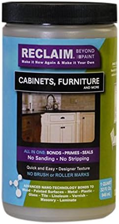 RECLAIM RC07 Cabinet, Furniture & More Paint/Now You Can Reclaim Almost Any Surface with This Combination Primer/Finish/Sealer, No Stripping, No Sanding & No Priming, Quart (Color) Pebble