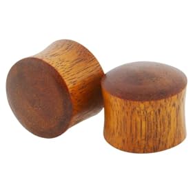 Pair of Solid Bloodwood Double Flared Plugs 10mm 00 Gauge