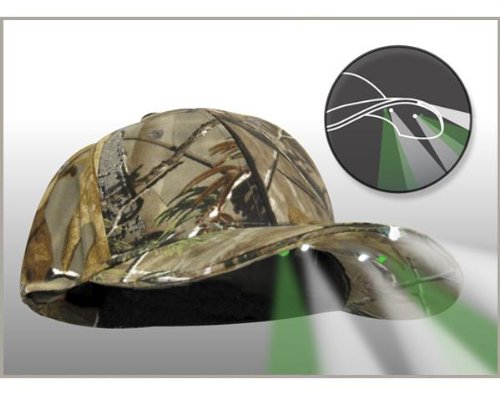 Panther Vision POWER-CAP. New Ultra Bright LED 5-Lighted Hat Realtree AP. The new 5 LED PowerCapTM Lighted Hat from Panther Vision combines 2 Green LED's and 3 Ultra Bright white LED's to provide the ultimate hands free flashlight while protecting your night vision!!