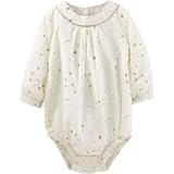 オシュコシュ OSHKOSH/ スパークルスタープリントボディスーツ アイボリー ロンパース長袖 24ヶ月【並行輸入】