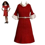 Bonnie Jean Girls 7-16 RED WHITE METALLIC/LUREX CABLE KNIT Special Occasion Christmas Holiday Party Sweater Dress