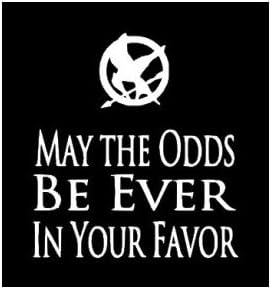 RED COLOR HUNGER GAMES MY THE ODDS BE EVER YOUR FAVOR STICKER DECAL ART CAR HELMET AUTO MACBOOK WALL WALL ART NOTEBOOK BIKE DECORATION ADHESIVE VINYL DIE CUT VINYL HOME DECOR WINDOW LAPTOP