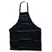 San Jamar 601BAC Poly Cotton Full Length Bib Apron with Side Pocket, 34" Length x 30" Width, Black