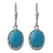 925 Sterling Silver Oval Turquoise Earrings