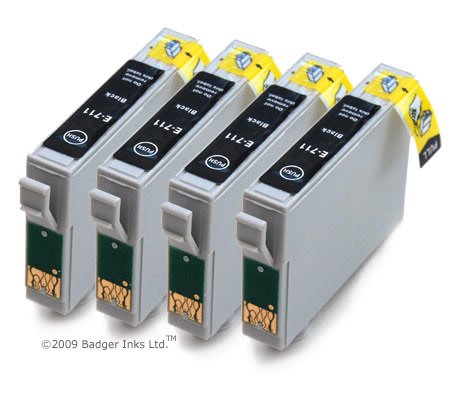 4 x Black Compatible Ink Cartridges for Epson 