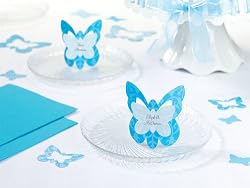 Set of 12 Butterfly Name Cards, Blue