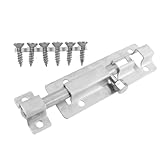 uxcell バレルボルト　ドア　セキュリティ　正方形　ステンレススチール　シルバートーン